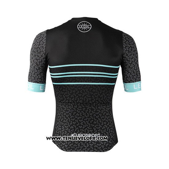 2019 Maillot Ciclismo Eurosport Lecol Noir Mint Manches Courtes et Cuissard
